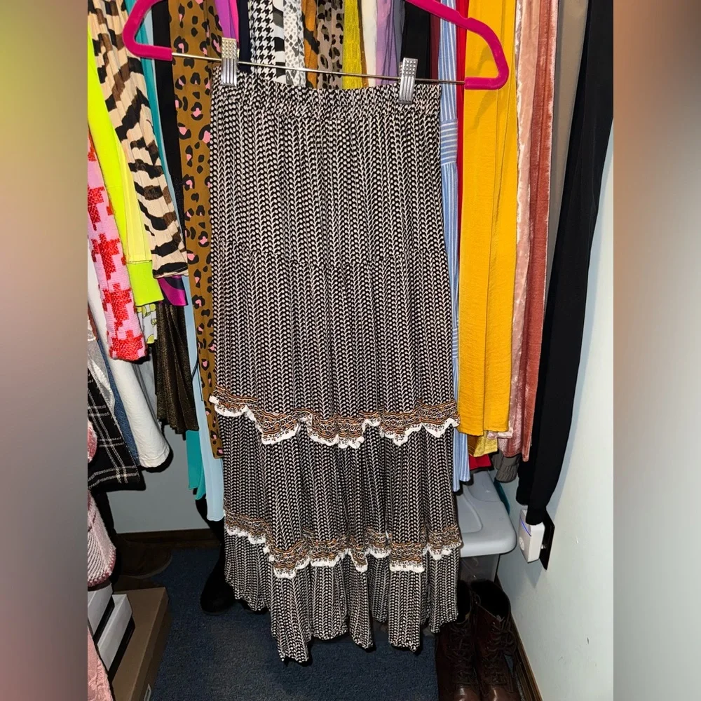 Anthropologie Beachgold Jocelyn Tiered Midi Skirt M EUC - Picture 6 of 7